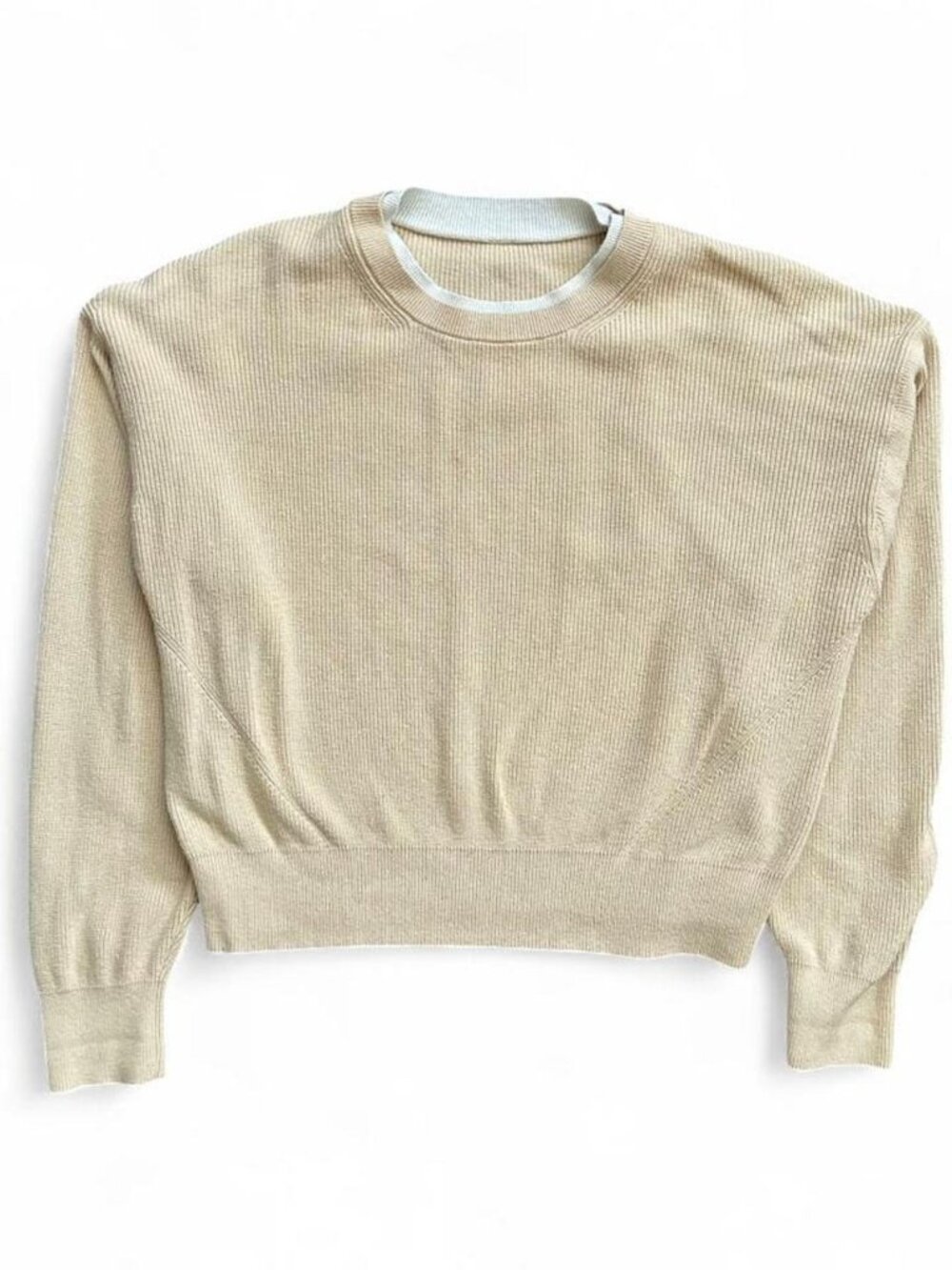 Lululemon Ribbed Knit Sweater Cropped Waist Length Women's 10